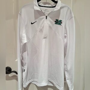 Nike Men’s White MARSHALL UNIVERSITY Dri-FIT Quarter-Zip Top